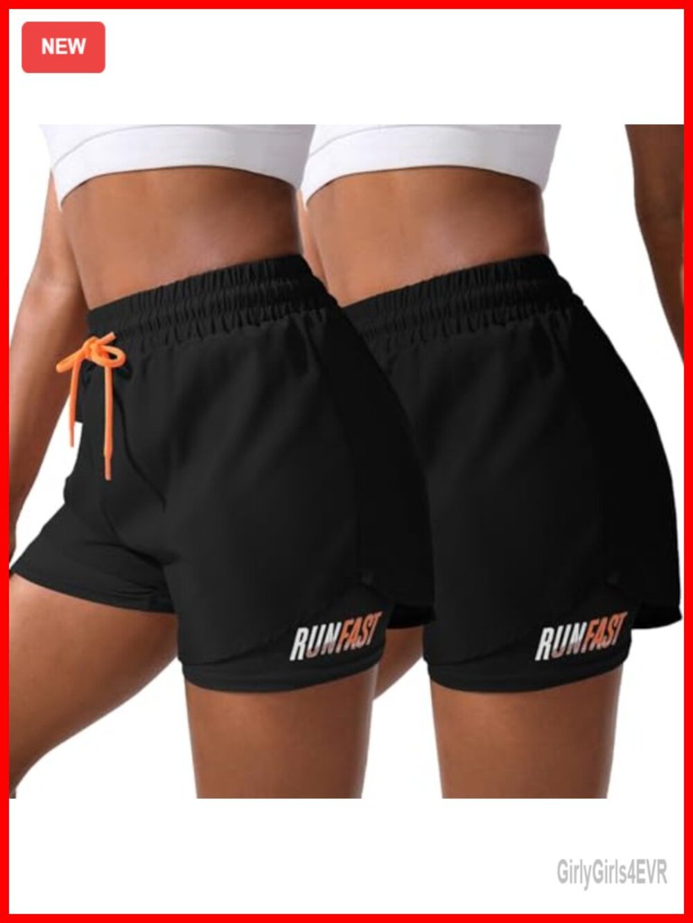 2-in-1 Workout Shorts with Adjustable Waistband & Inner Compression Liner